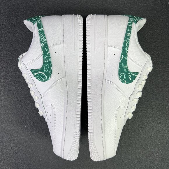 Nike Air Force 1 '07 ESS Green Paisley White Size 10 Womens Sneakers - Picture 10 of 11